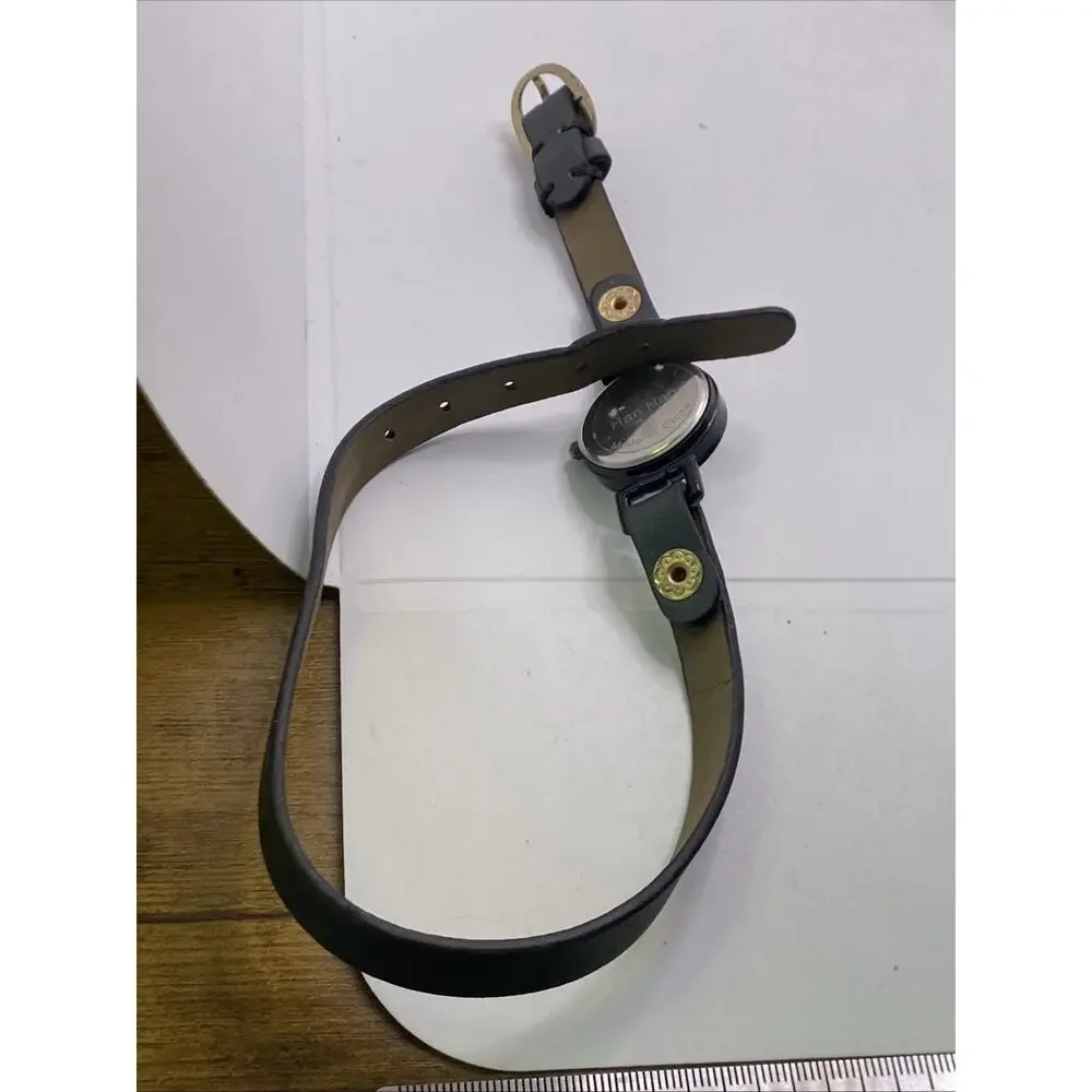 Womens Black Leather Long Wristwrap Watch New Battery